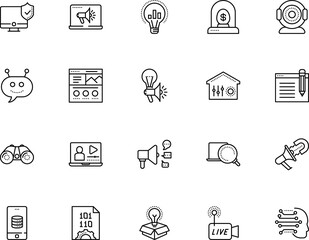 technology vector icon set such as: storage, safety, application, template, monitor, icons, economy, find, live, television, watch, thermostat, distance, firewall, help, consulting, brand, attention