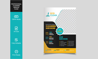Cleaning service flyer template for company purpose