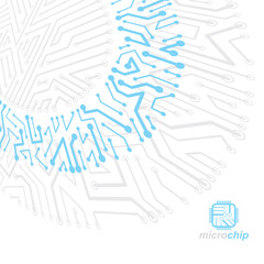 Technology communication cybernetic element. Vector abstract illustration of circuit board. Modern innovation technologies backdrop