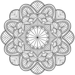 mandala pattern. used for coloring, design wallpapers, tile pattern. paint shirt, greeting card, sticker, lace pattern and tattoo. decoration interior design. wall art decor. white background