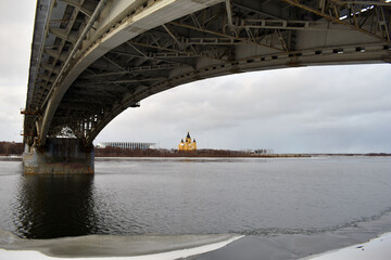 Obraz premium Nizhny Novgorod. river, bridge