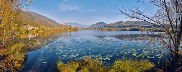 Revine lake in veneto, Italy