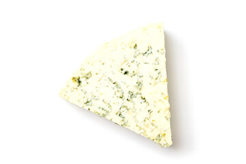 Blue cheese. Isolated white background.