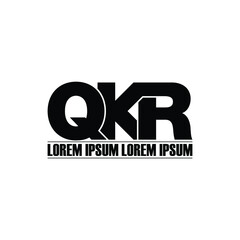 QKR letter monogram logo design vector