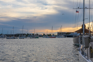 Newport Harbor and Marina sunset