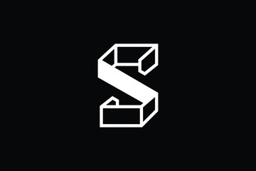 3D S logo letter design on luxury background. 3D SS logo monogram initials letter concept. S icon logo design. SS elegant and Professional letter icon design on black background. S SS