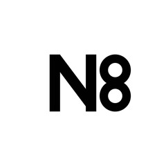 N logo and number eight design