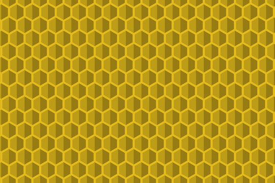 Gold Abstract Honeycomb Pattern, Yellow Polygon Background