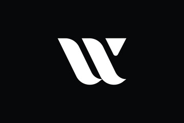 WV logo letter design on luxury background. logo monogram initials letter concept. WV icon logo design. elegant and Professional letter icon design on black background. W V WV - obrazy, fototapety, plakaty