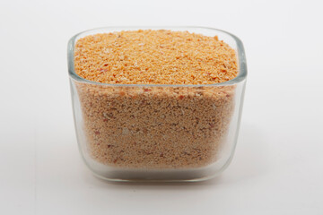 Turkish traditional tarhana (uncooked) on white background