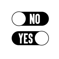 no or yes. image isolated on white background.