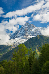 European mountains Mont Blanc, France. Near the town of Chamonix, Haute-Savoie.