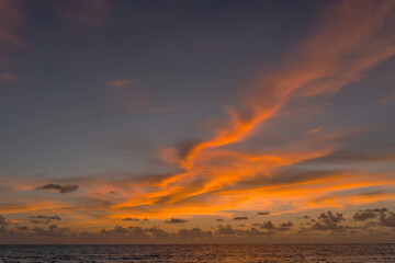 Obraz na płótnie Canvas Beautiful sunset on the beach and sea, at Phuket Thailand.