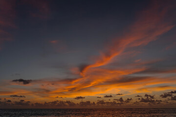 Beautiful sunset on the beach and sea, at Phuket Thailand.
