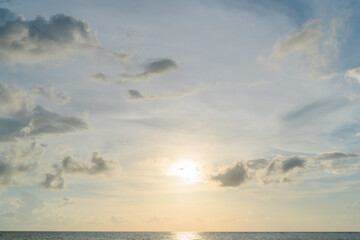 Beautiful sunset on the beach and sea, at Phuket Thailand.