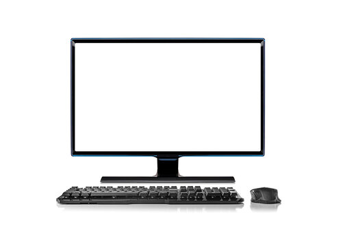 Desktop computer isolated on a white background.