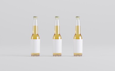 Beer Bottle Mockup 3D Illustration