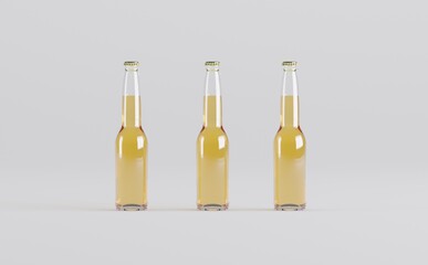 Beer Bottle Mockup 3D Illustration