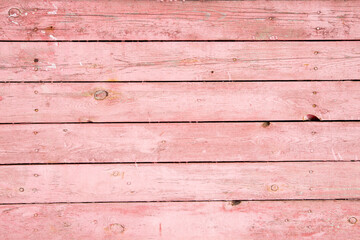 Background from horizontally arranged pink boards, wood texture with copy space