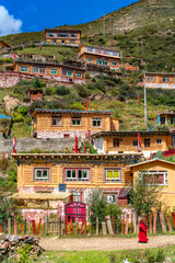 The view of larung academy in Larung Gar on Tibet