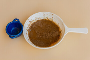 pan of bagna cauda with a small pan /close-up of a pan bagna cauda  with a small pan you need to eat