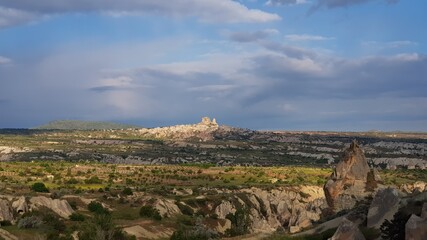 Fototapeta na wymiar Cappadocia at sunrise. Landscape of the Cappadocia in Nevsehir Turkey.