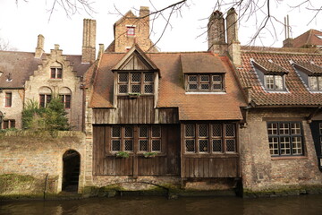 Tiny wooden house, Bruges, Belgium