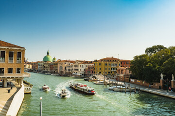 historisches Zentrum in Venedig am Canal Grande - obrazy, fototapety, plakaty