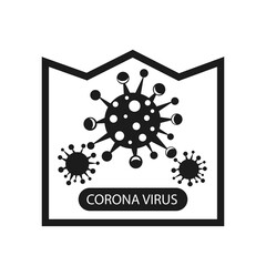 Coronavirus infographic icon. The causative agent of a respiratory infection. Bacteria pandemic poster. Logo sign isolated white background.