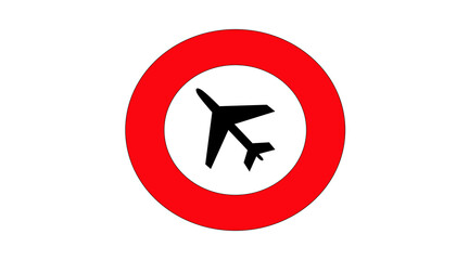 Obraz premium symbole avion dans un cercle rouge