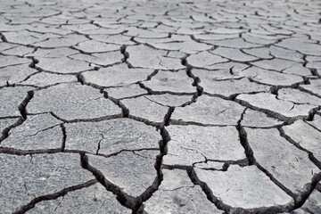 cracks in the ground, cracked soil due to drought