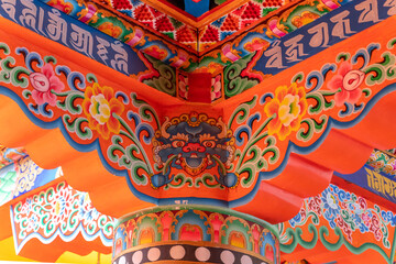 The view inside the old ancient buddhist monastery in Larung Gar on Tibet.