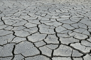 cracked ground perspective receding into the distance, not a clear background