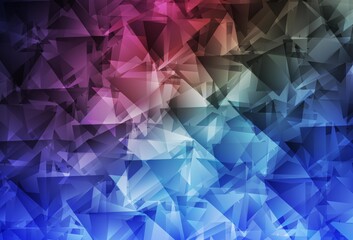 Obraz premium Dark Pink, Blue vector gradient triangles texture.