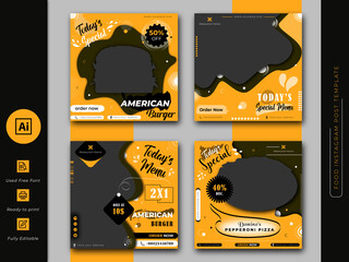 Food social media instagram post banner template