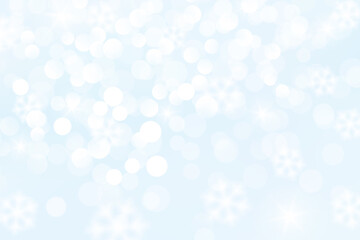 Winter blue background with bokeh