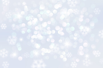 Fototapeta na wymiar Light bokeh background with snowflakes
