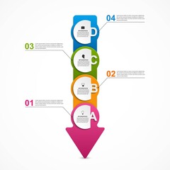 Business options infographic, timeline, design template for business presentations or information banner.