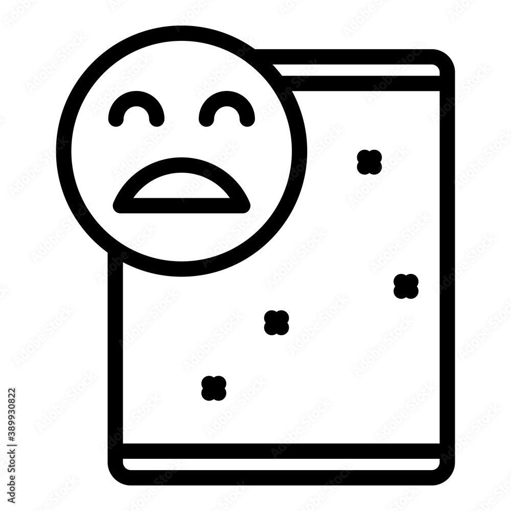 Poster sad tablet icon. outline sad tablet vector icon for web design isolated on white background