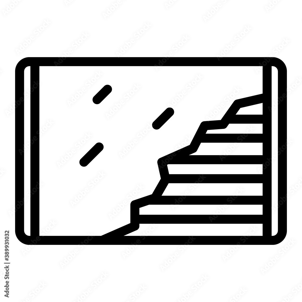 Poster broken display tablet icon. outline broken display tablet vector icon for web design isolated on whi
