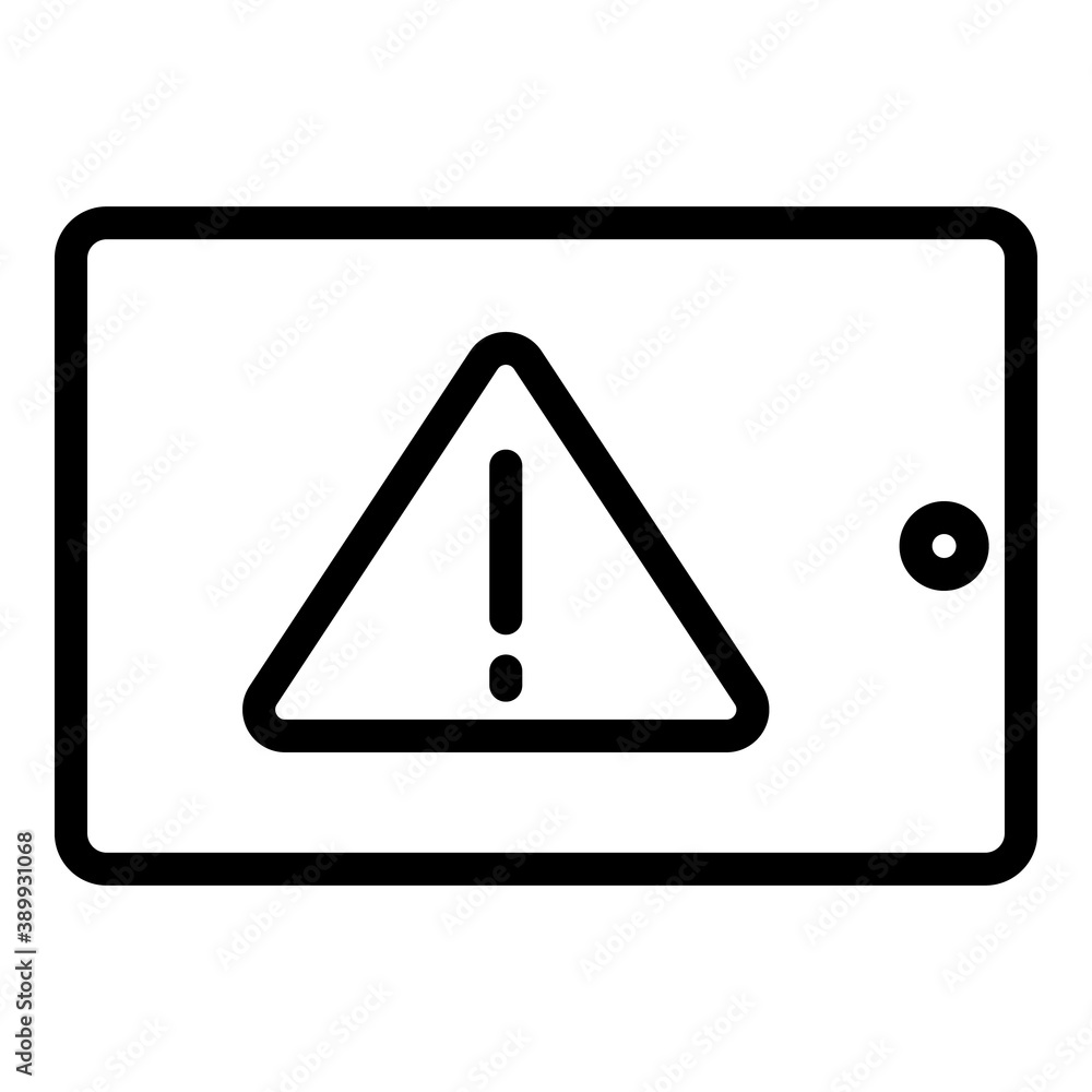 Poster warning display icon. outline warning display vector icon for web design isolated on white backgroun