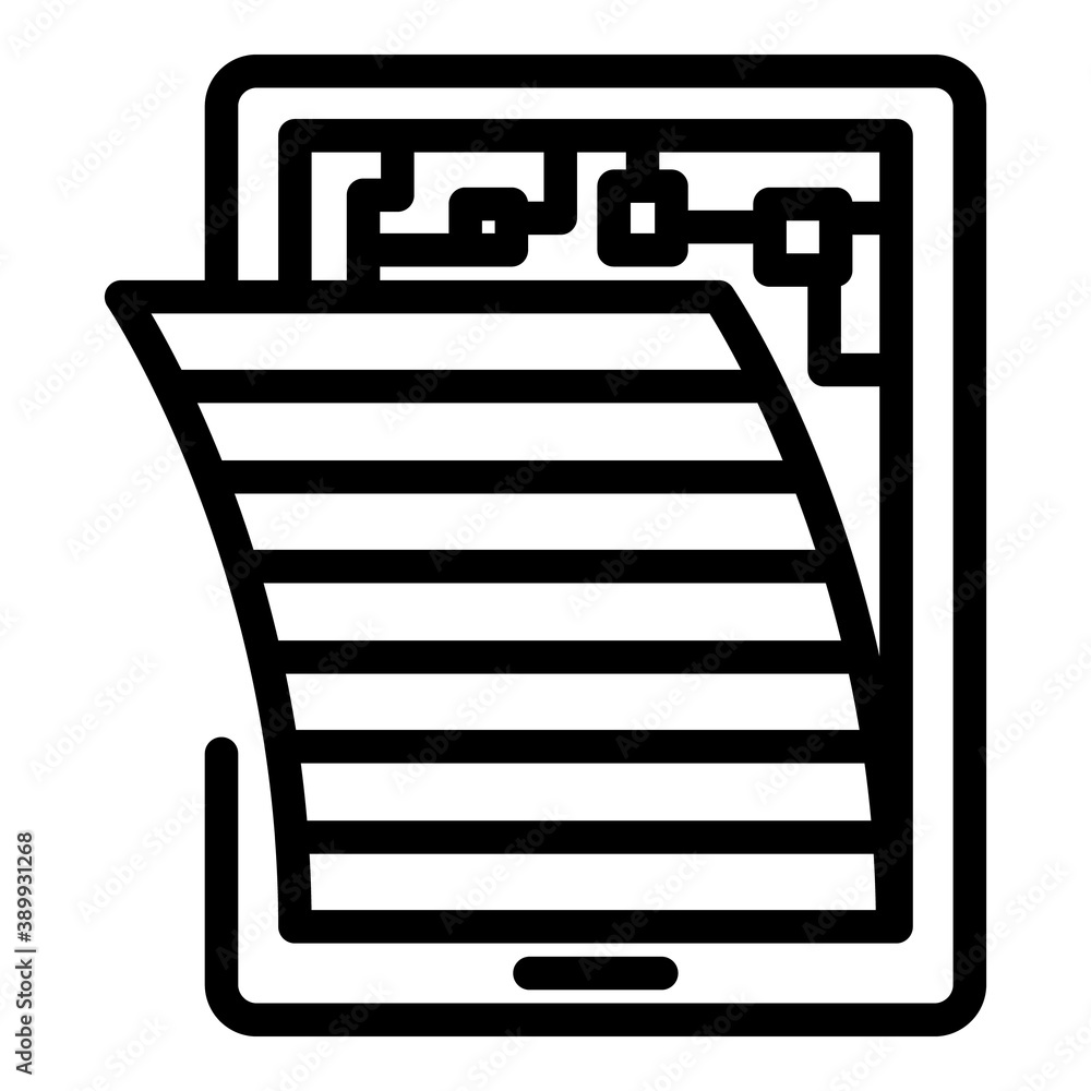 Poster protective screen tablet icon. outline protective screen tablet vector icon for web design isolated 