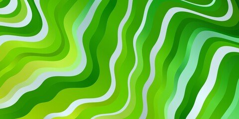 Fototapeta premium Light Green, Yellow vector template with curved lines.