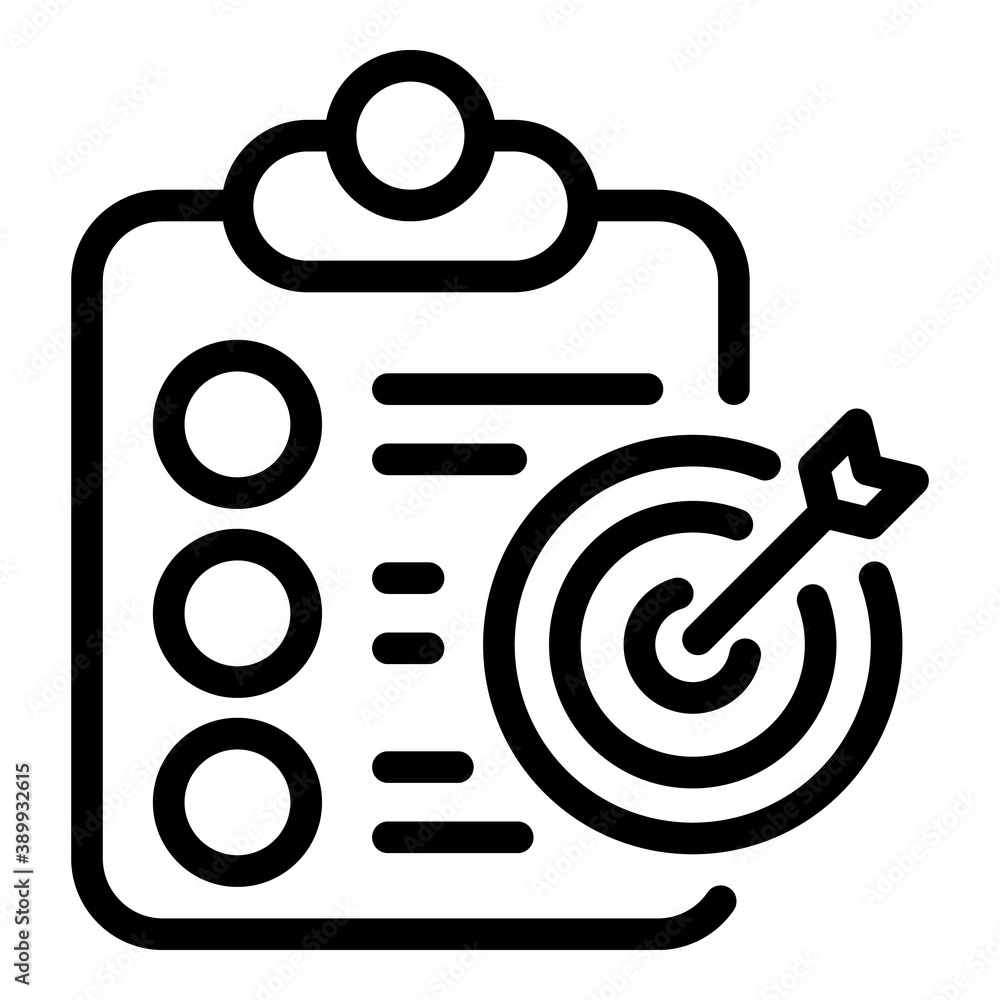 Poster assignment target icon. outline assignment target vector icon for web design isolated on white backg