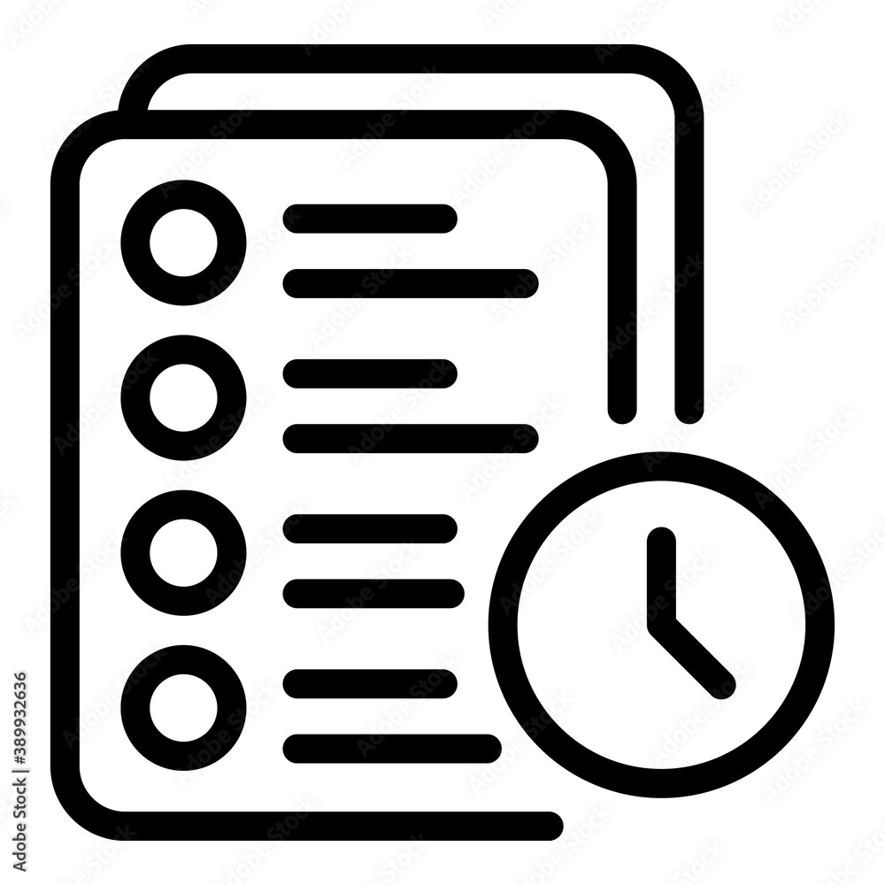 Poster assignment time icon. outline assignment time vector icon for web design isolated on white backgroun