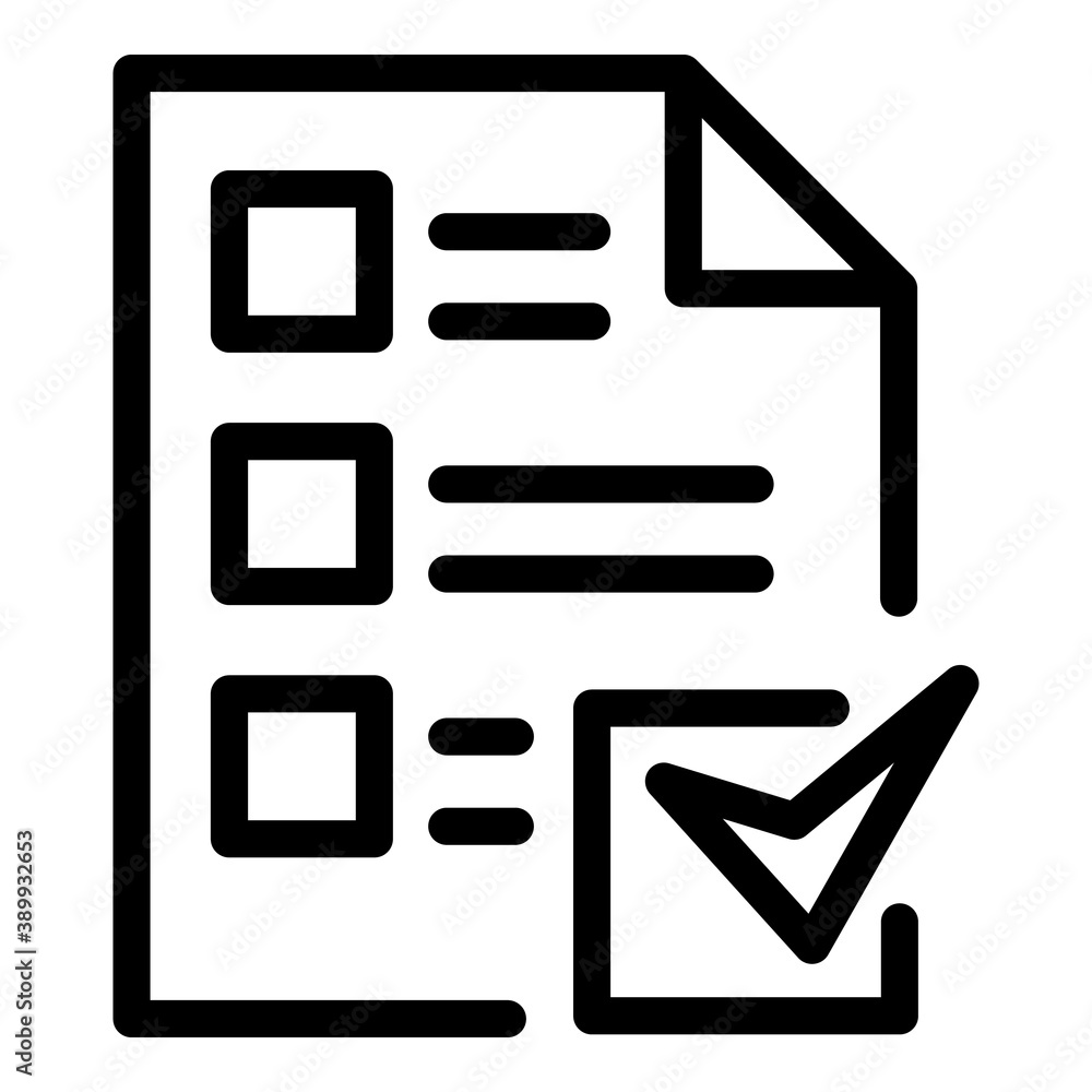 Poster assignment done icon. outline assignment done vector icon for web design isolated on white backgroun