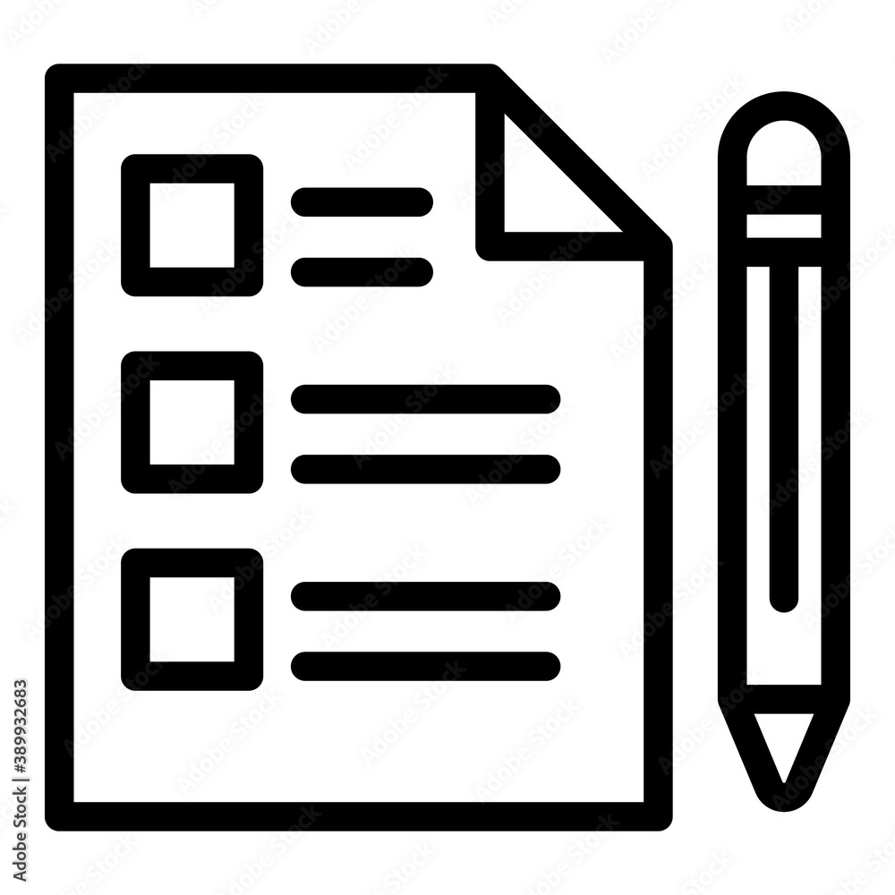 Poster document pen icon. outline document pen vector icon for web design isolated on white background