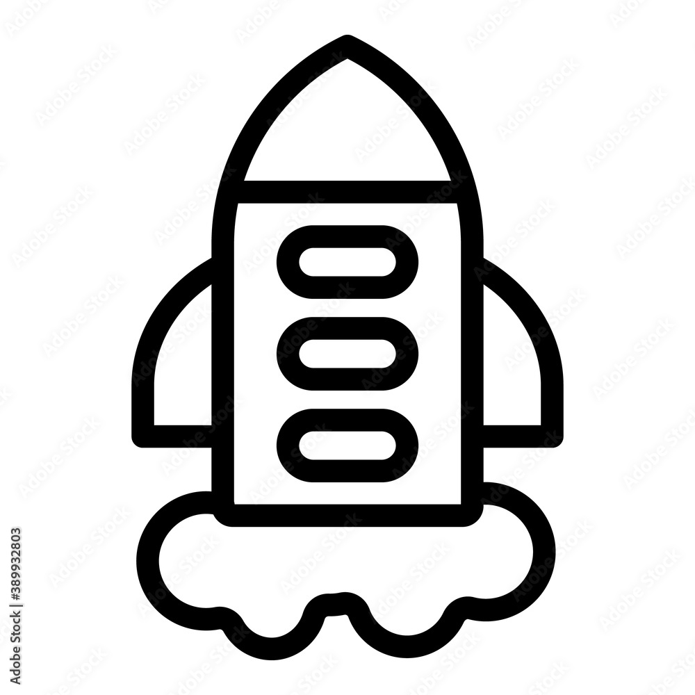 Poster rocket start icon. outline rocket start vector icon for web design isolated on white background