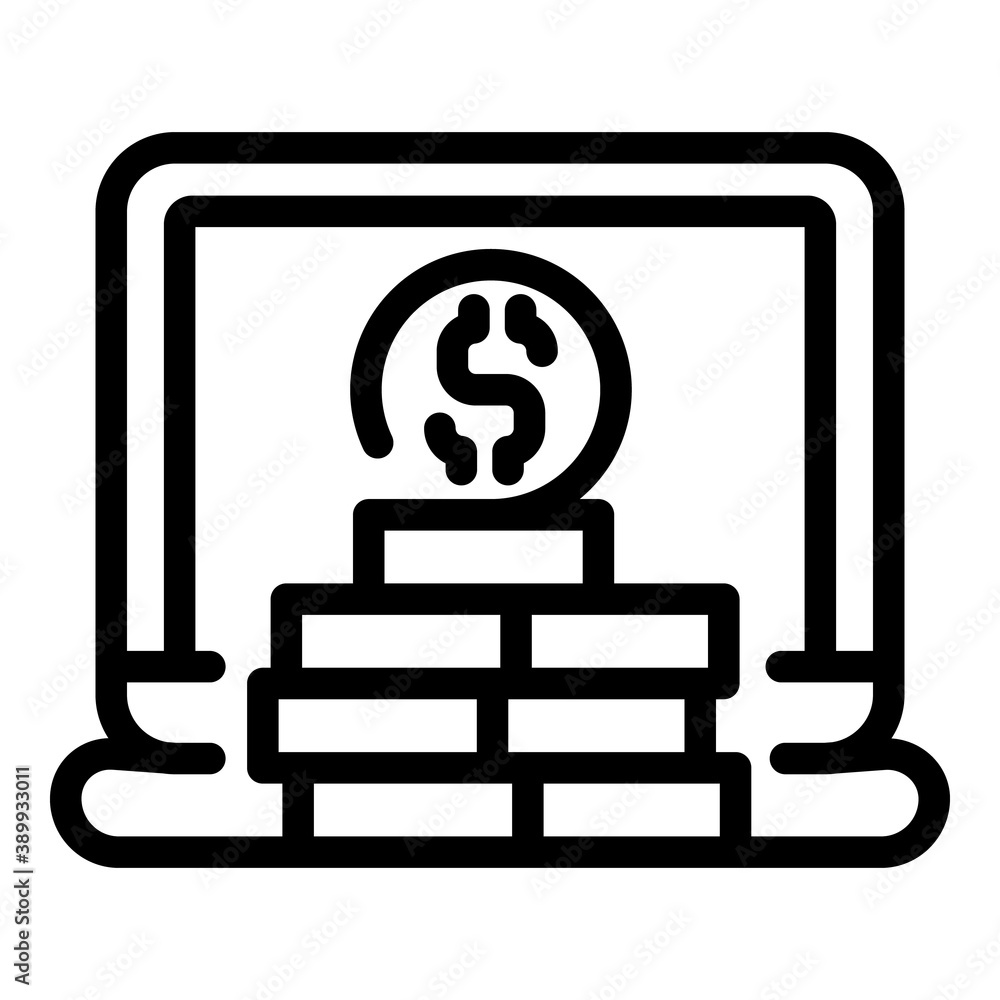 Poster business monetization icon. outline business monetization vector icon for web design isolated on whi