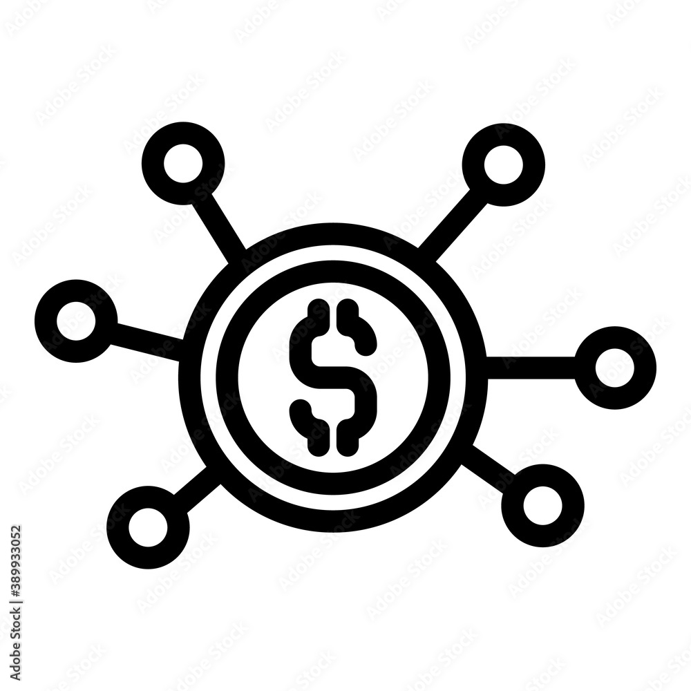 Poster dollar monetization icon. outline dollar monetization vector icon for web design isolated on white b